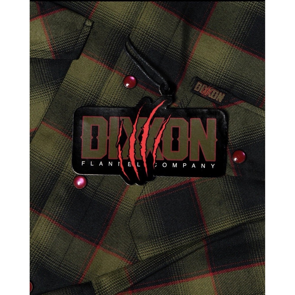 Dixxon‎ Flannel Co Elm St 2.0 Mens 2X XXL Olive Green Black Plaid Snap Shirt NEW - Picture 3 of 6